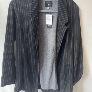 Kut from the Kloth Charcoal pinstripe boyfriend blazer